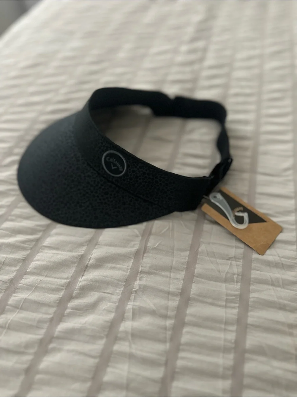 Callaway Black Ladies' Golf Visor with Subtle Dot Texture